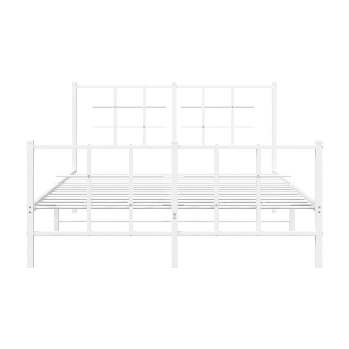 Vidaxl Metall-Bettgestell mit Kopfteil und Fußteil in Weiß, B/T/H: 140 x 200 cm - Bild 2