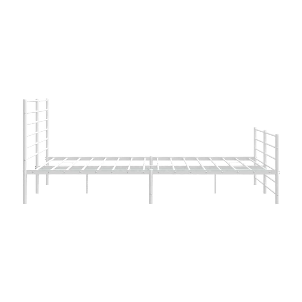 Vidaxl Metall-Bettgestell mit Kopfteil und Fußteil in Weiß, B/T/H: 183 x 213 cm - Bild 2