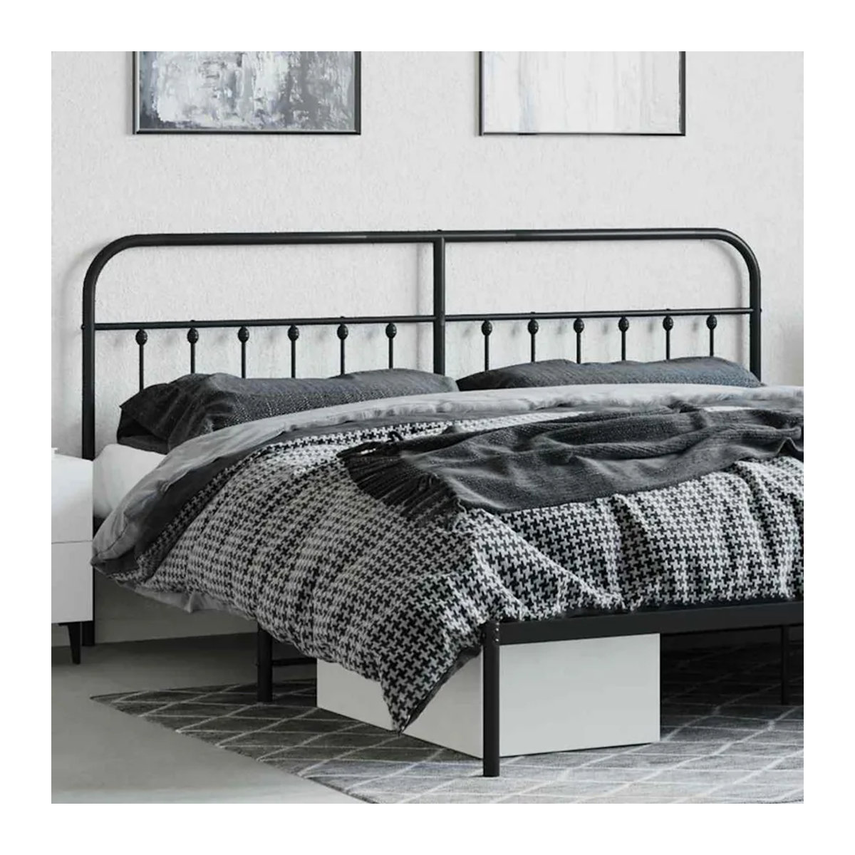 Vidaxl Metall-Kopfteil im Industrial-Design, Schwarz, Breite: 200 cm - Bild 3
