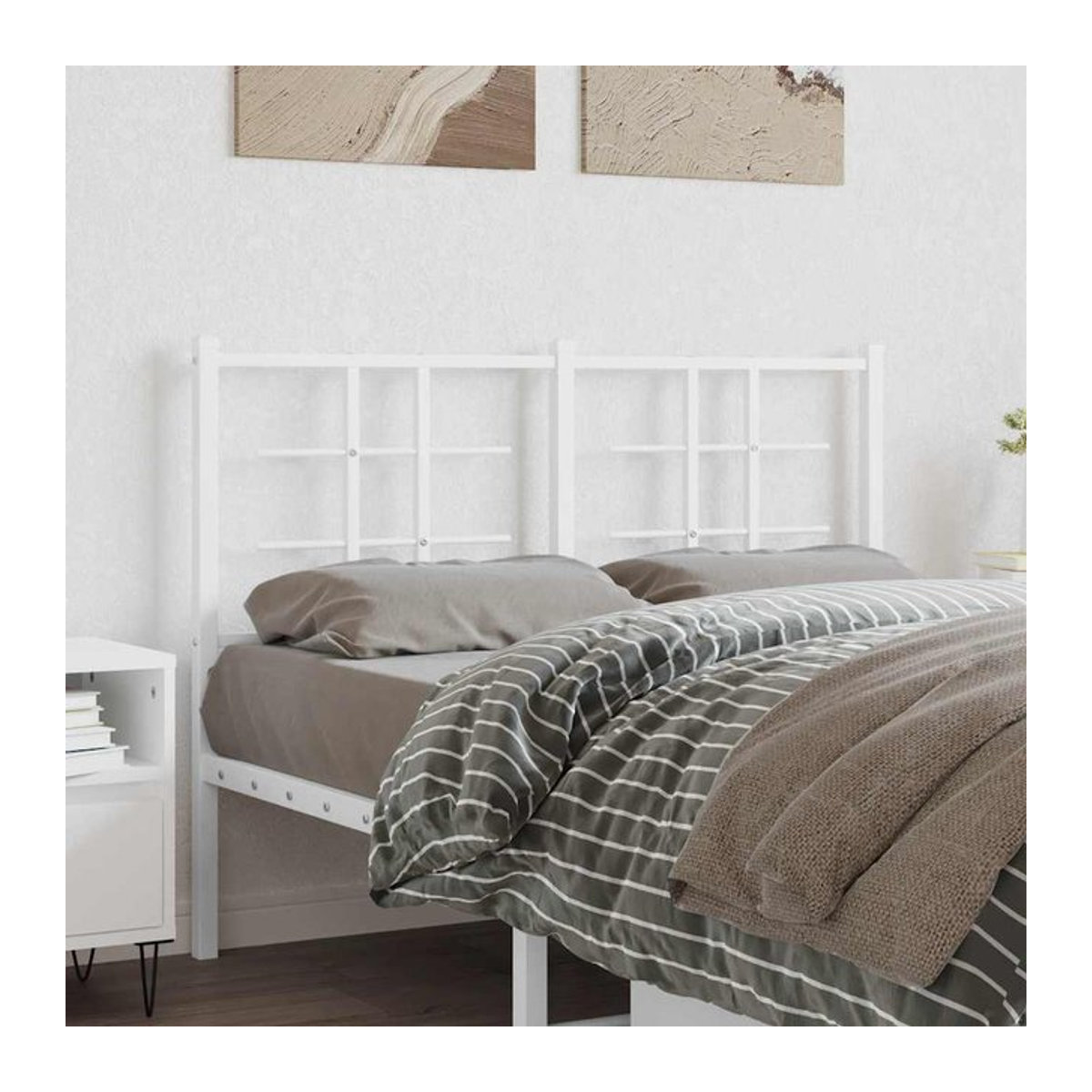 Vidaxl Metall-Kopfteil in Weiß im klassischen und minimalistischen Design, Breite: 120 cm - Bild 1
