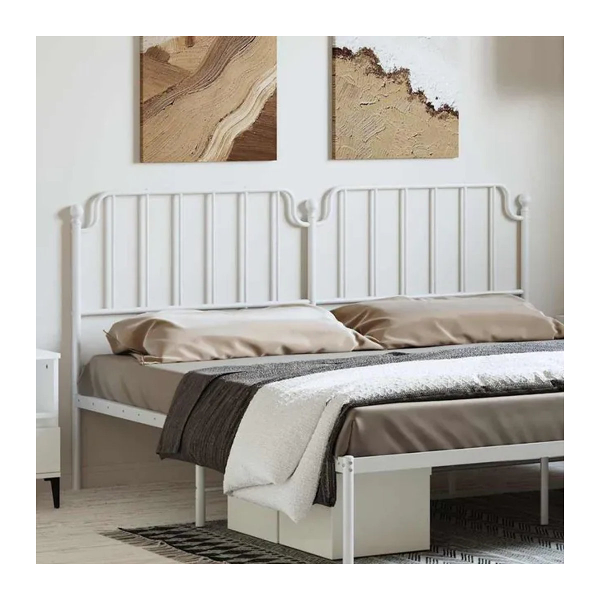 Vidaxl Metall-Kopfteil in Weiß im klassischen und minimalistischen Design, Breite: 193 cm - Bild 1