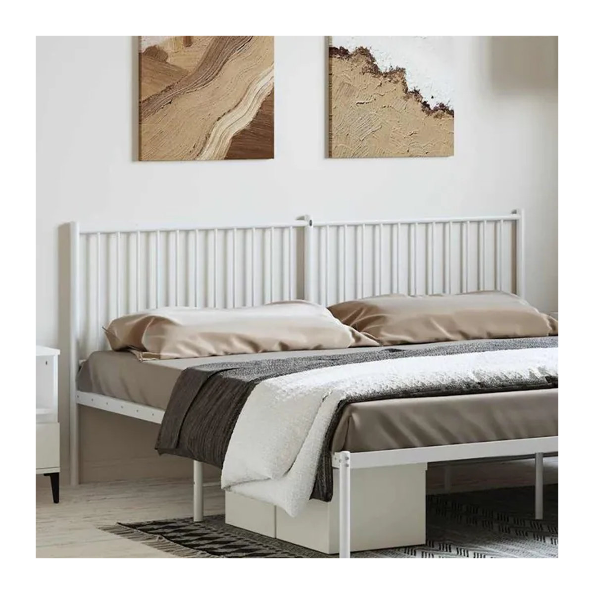 Vidaxl Metall-Kopfteil in Weiß im klassischen und minimalistischen Design, Breite: 193 cm - Bild 1
