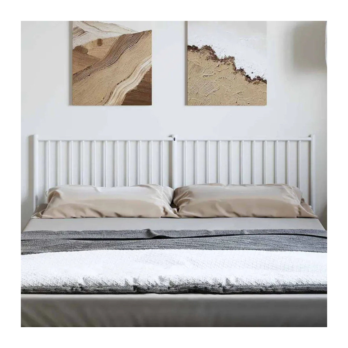 Vidaxl Metall-Kopfteil in Weiß im klassischen und minimalistischen Design, Breite: 193 cm - Bild 2
