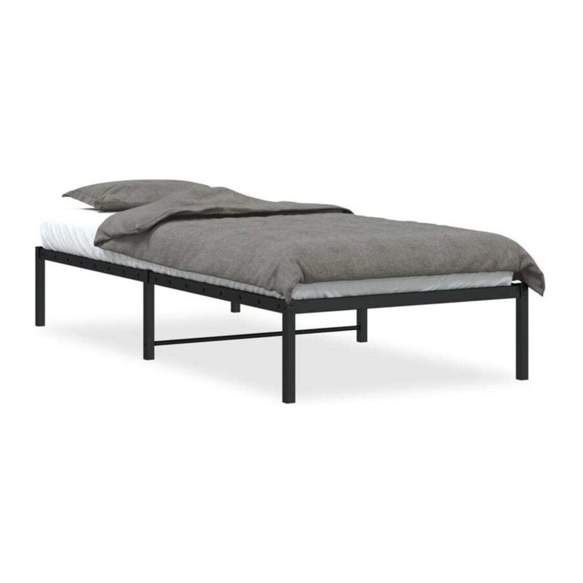 Vidaxl Metallbett aus Stahl in Schwarz, klassisch und minimalistisch, B/T/H: 90 x 200 cm - Bild 1