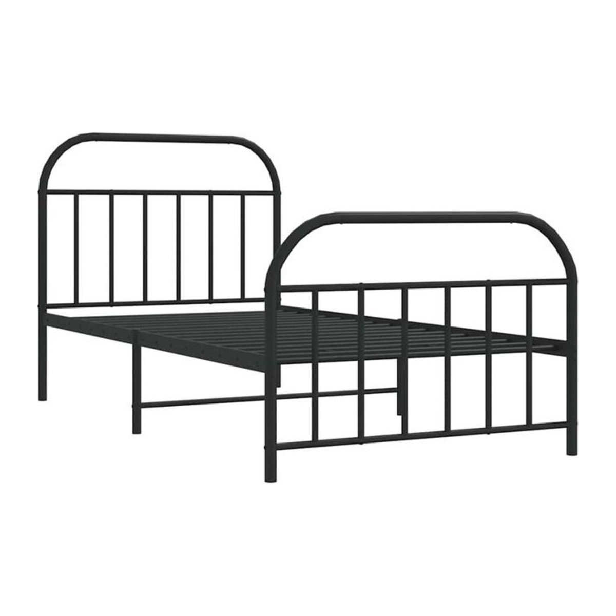 vidaxl Metallbett im Industrial Design mit Kopf- und Fußteil, Schwarz, B: 100 cm, L: 200 cm - Bild 1