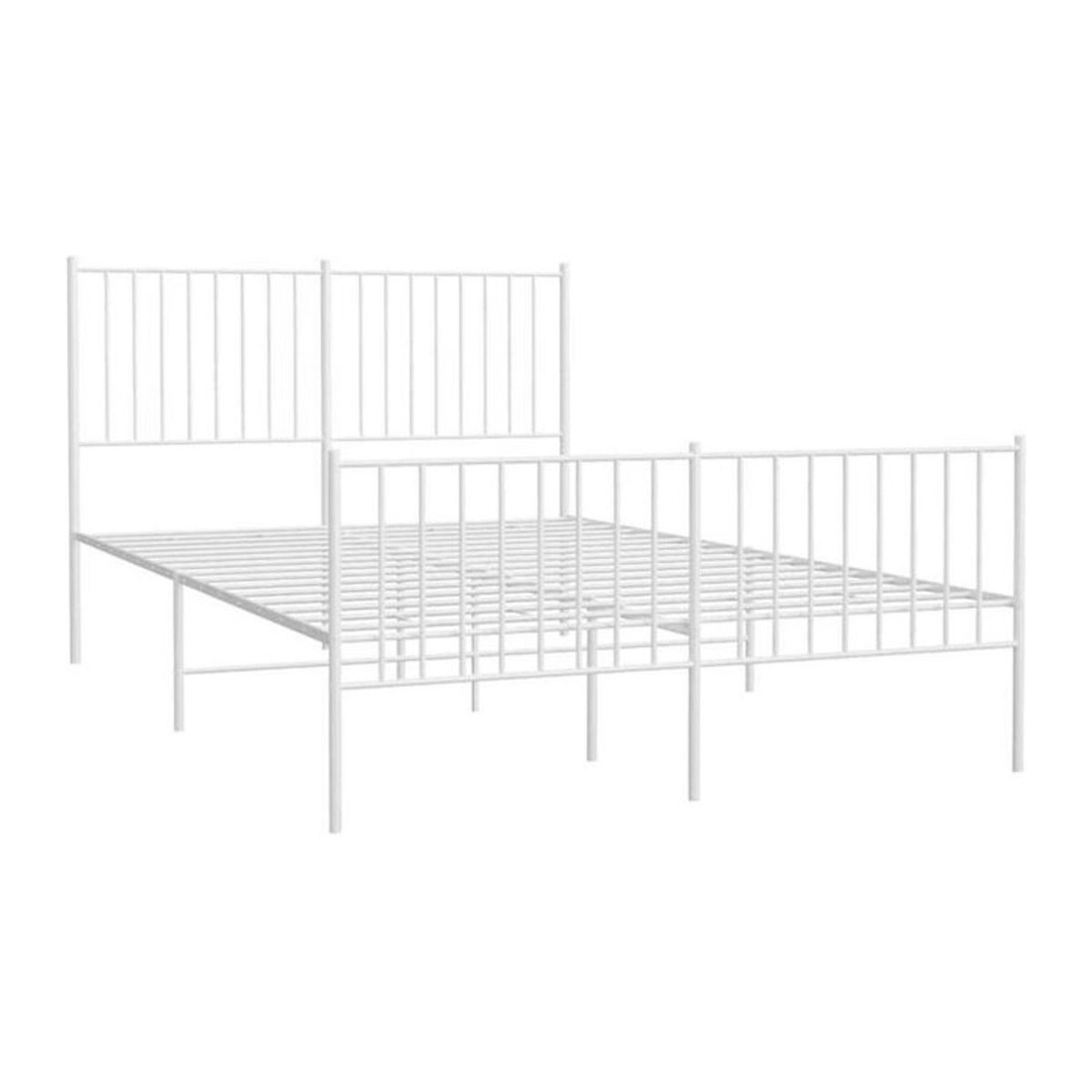 Vidaxl Metallbett im klassischen Design in Weiß mit Kopf- und Fußteil B/T/H: 135 x 190 x 90,5 cm - Bild 1