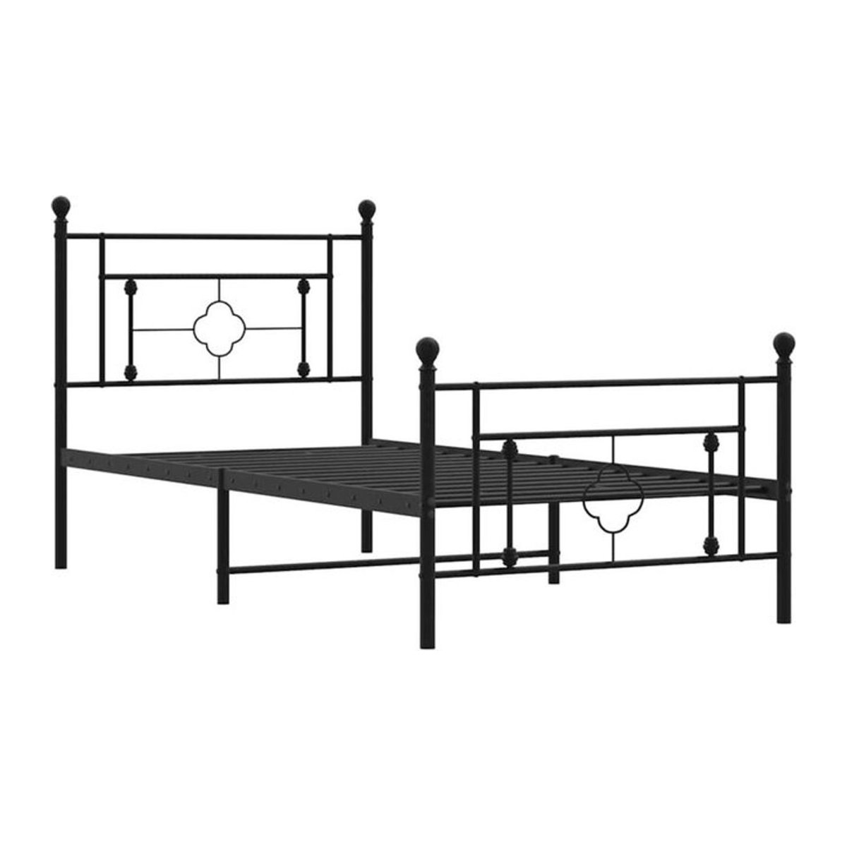 vidaxl Metallbett in Schwarz mit Kopf- und Fußteil im klassischen Design, B/T/H: 100 x 200 cm - Bild 1