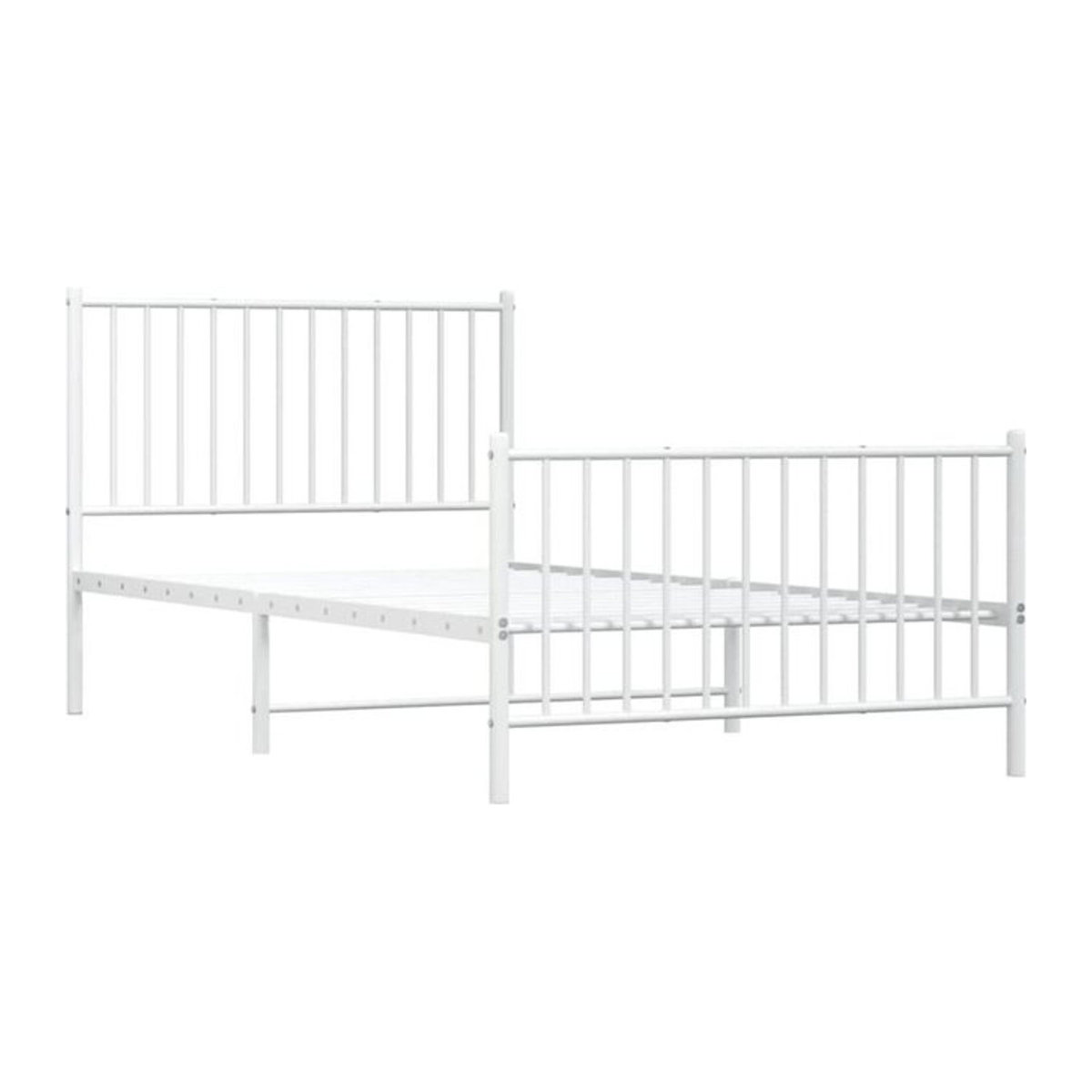 Vidaxl Metallbett Klassisch in Weiß mit Kopf- und Fußteil B/T: 100 x 200 cm - Bild 1