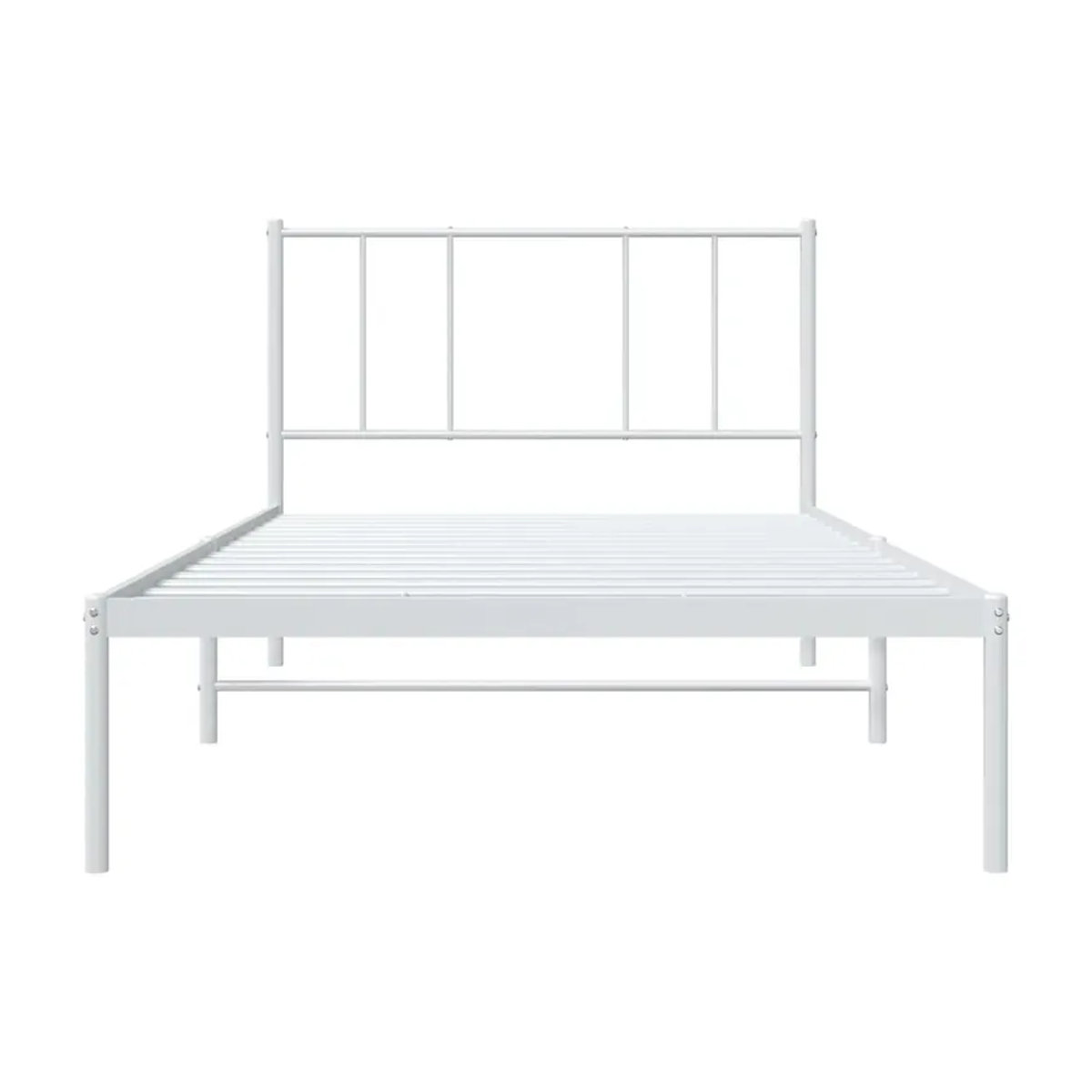 Vidaxl Metallbett mit Kopfteil in Weiß, B/T/H: 75 x 190 cm - Bild 2