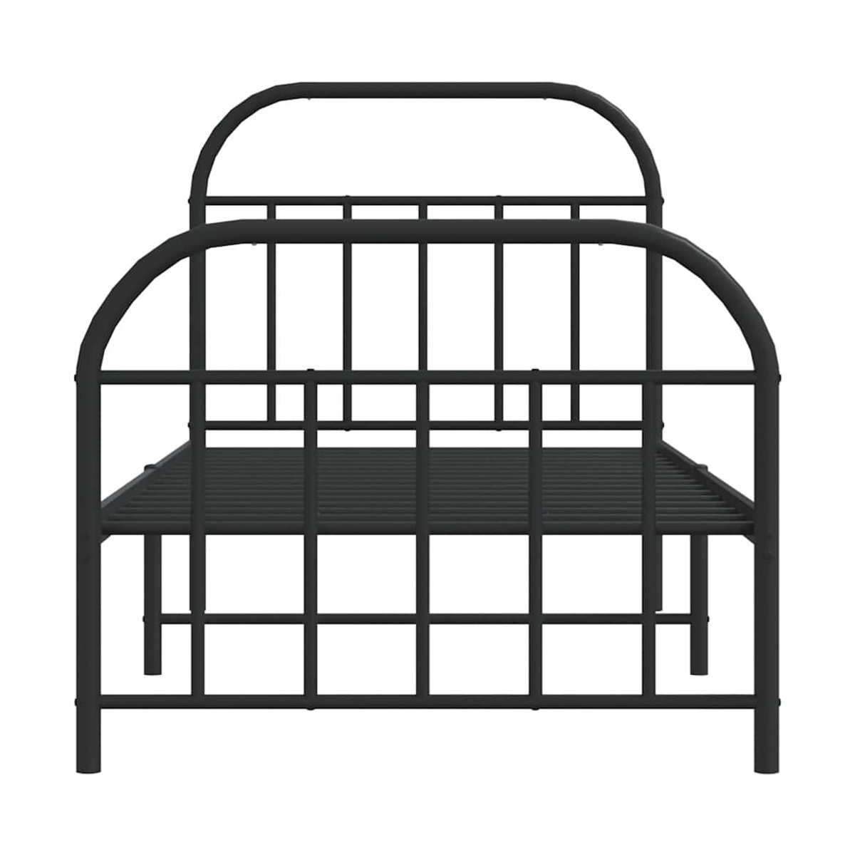 Vidaxl Metallbettgestell in Schwarz mit Kopfteil und Fußteil, B/L: 90 x 190 cm - Bild 6