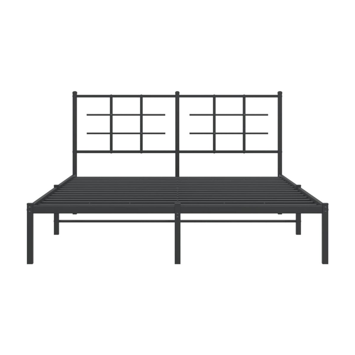 Vidaxl Metallbettgestell mit Kopfteil aus Stahl in Schwarz im Industrial-Design, B/T: 160 x 200 cm - Bild 2