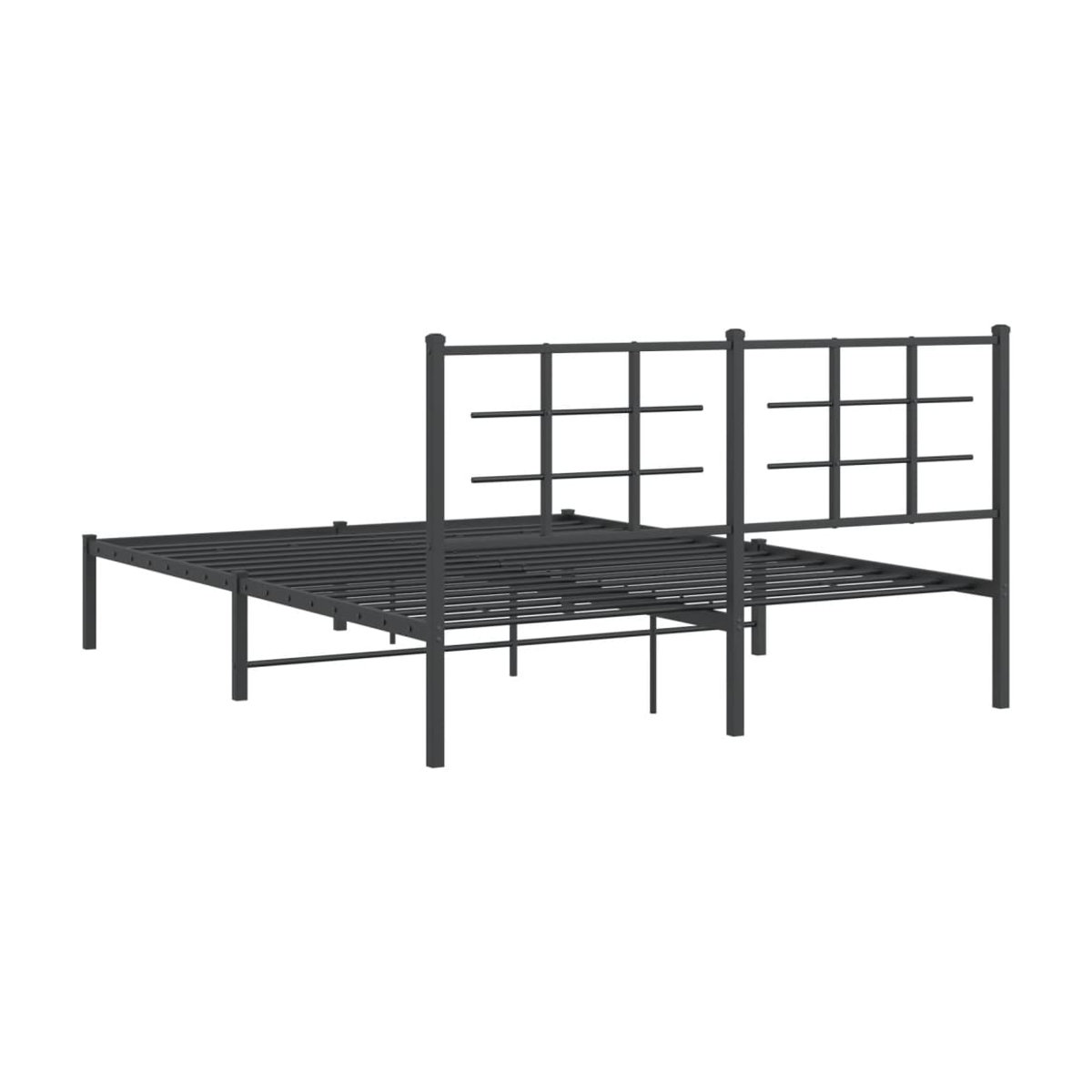 Vidaxl Metallbettgestell mit Kopfteil aus Stahl in Schwarz im Industrial-Design, B/T: 160 x 200 cm - Bild 3