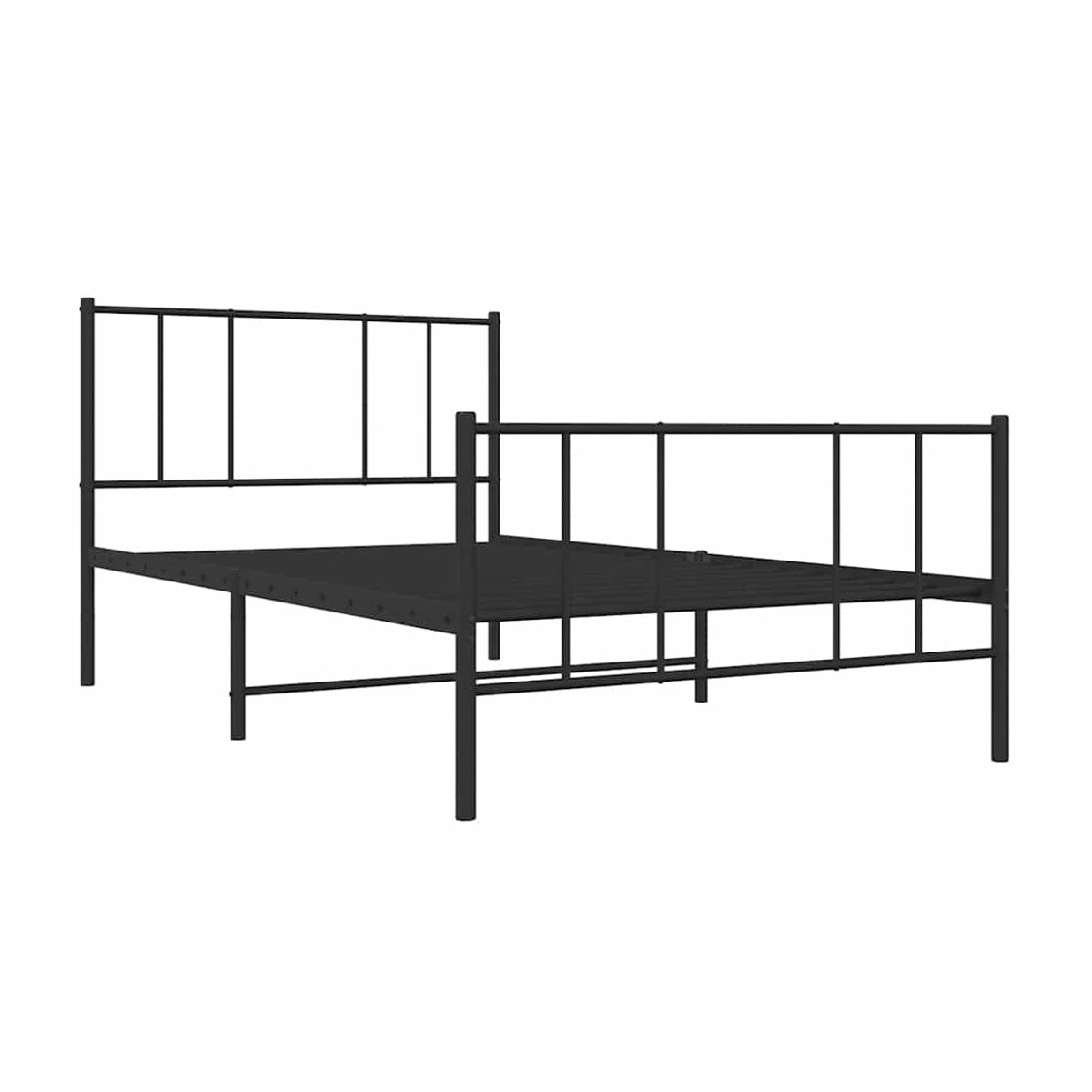 Vidaxl Metallbettgestell mit Kopfteil und Fußteil in Schwarz, B/T: 90 x 190 cm - Bild 2