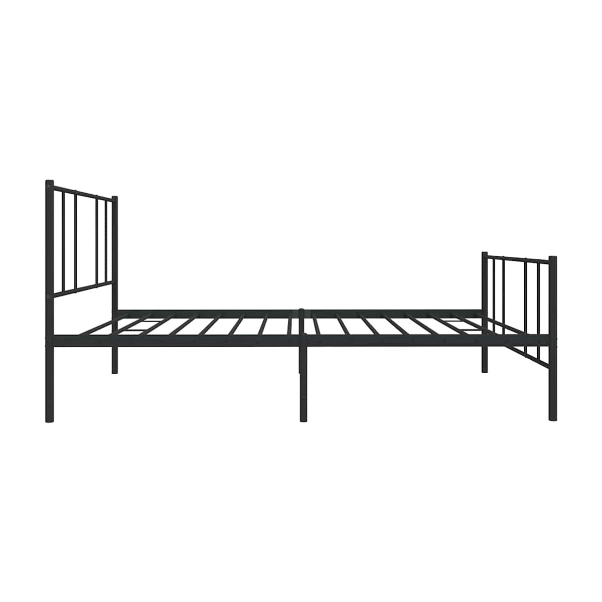 Vidaxl Metallbettgestell mit Kopfteil und Fußteil in Schwarz, B/T: 90 x 190 cm - Bild 4