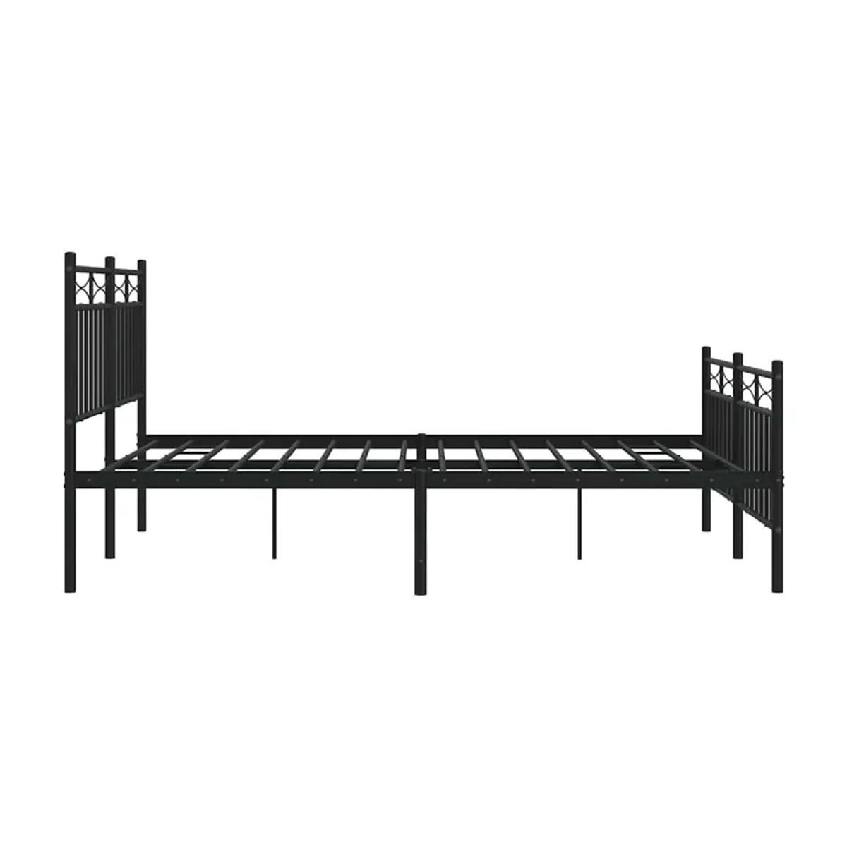 Vidaxl Metallbettgestell mit Kopfteil und Fußteil in Schwarz im Industrial-Stil, B/T/H: 135 x 190 cm - Bild 3