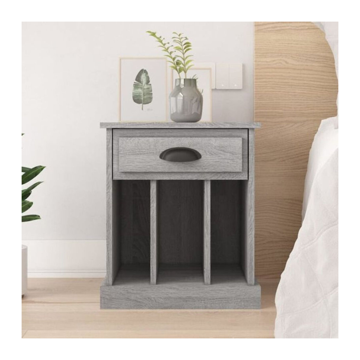 Vidaxl Nachttisch in Grau Sonoma Modern, B/T/H: 43 x 36 x 50 cm - Bild 1