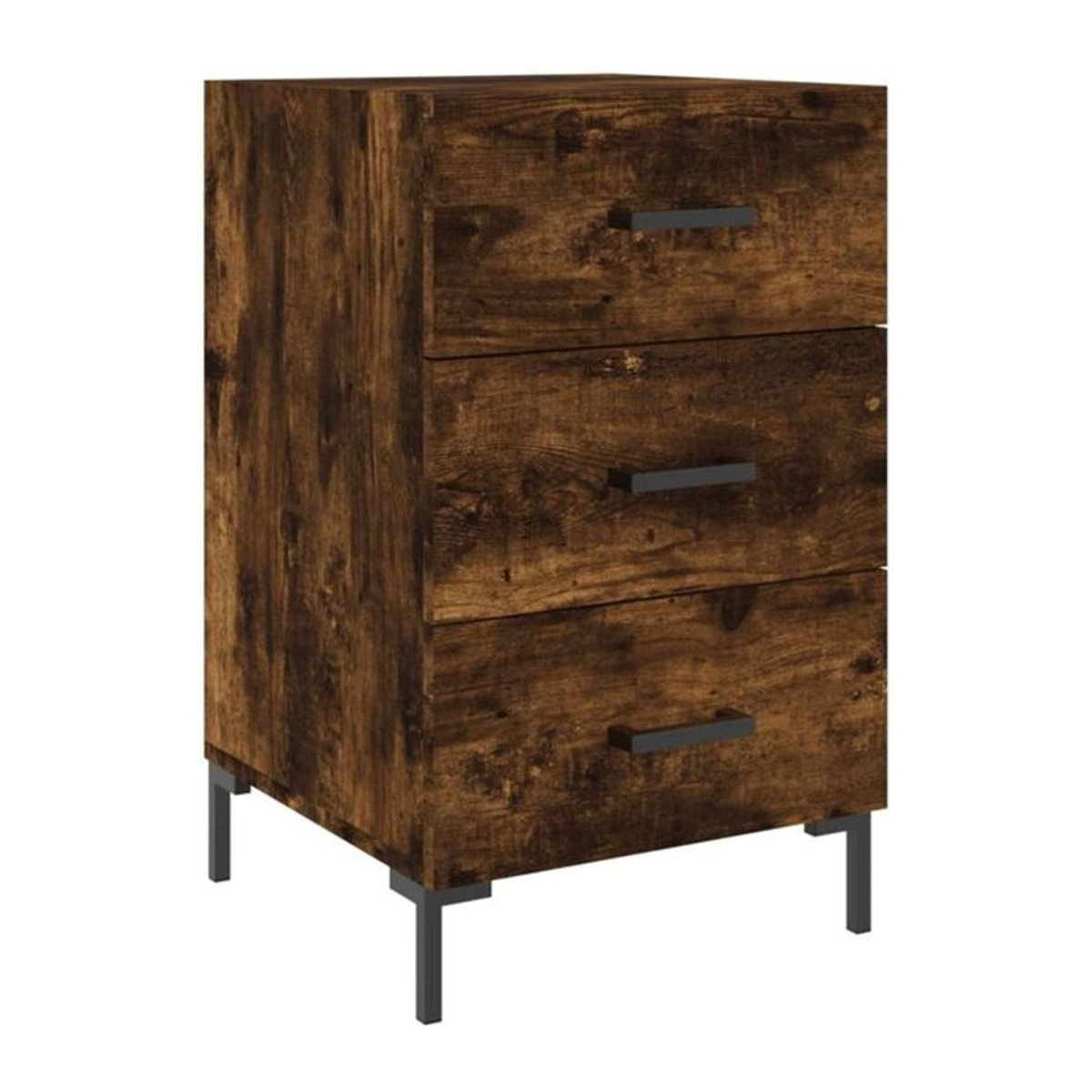 Vidaxl Nachttisch in Räuchereiche und Grau im Industrial Design aus Holzwerkstoff und Metall, B/T/H: 40 x 40 x 66 cm - Bild 1