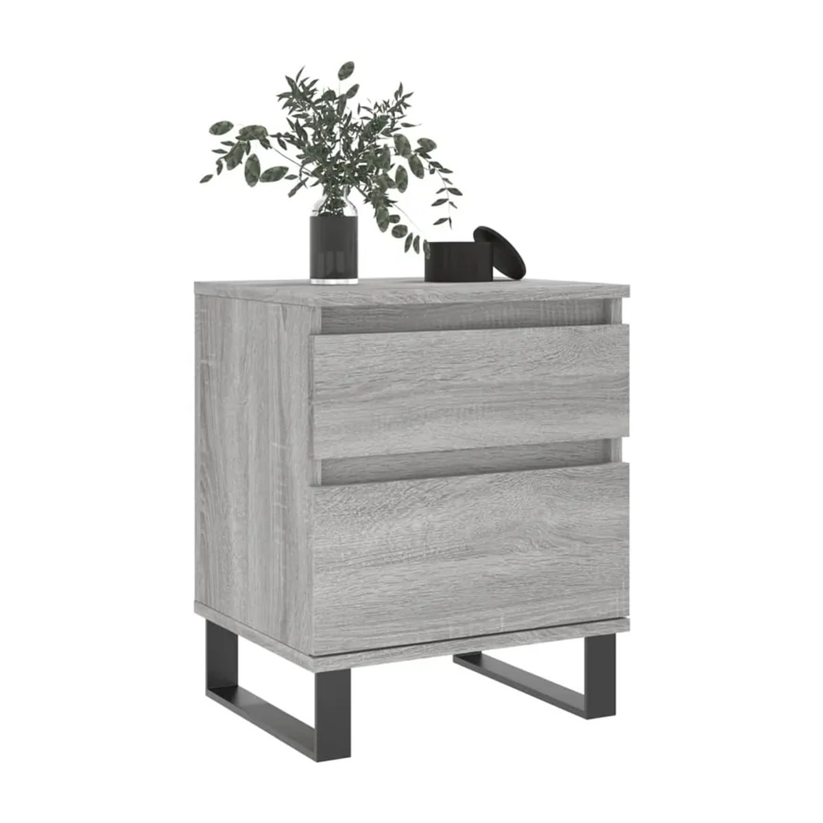 Vidaxl Nachttisch in Sonoma-Eiche Grau, Modernes Design aus Holzwerkstoff und Metall, B/T/H: 40 x 35 x 50 cm - Bild 2