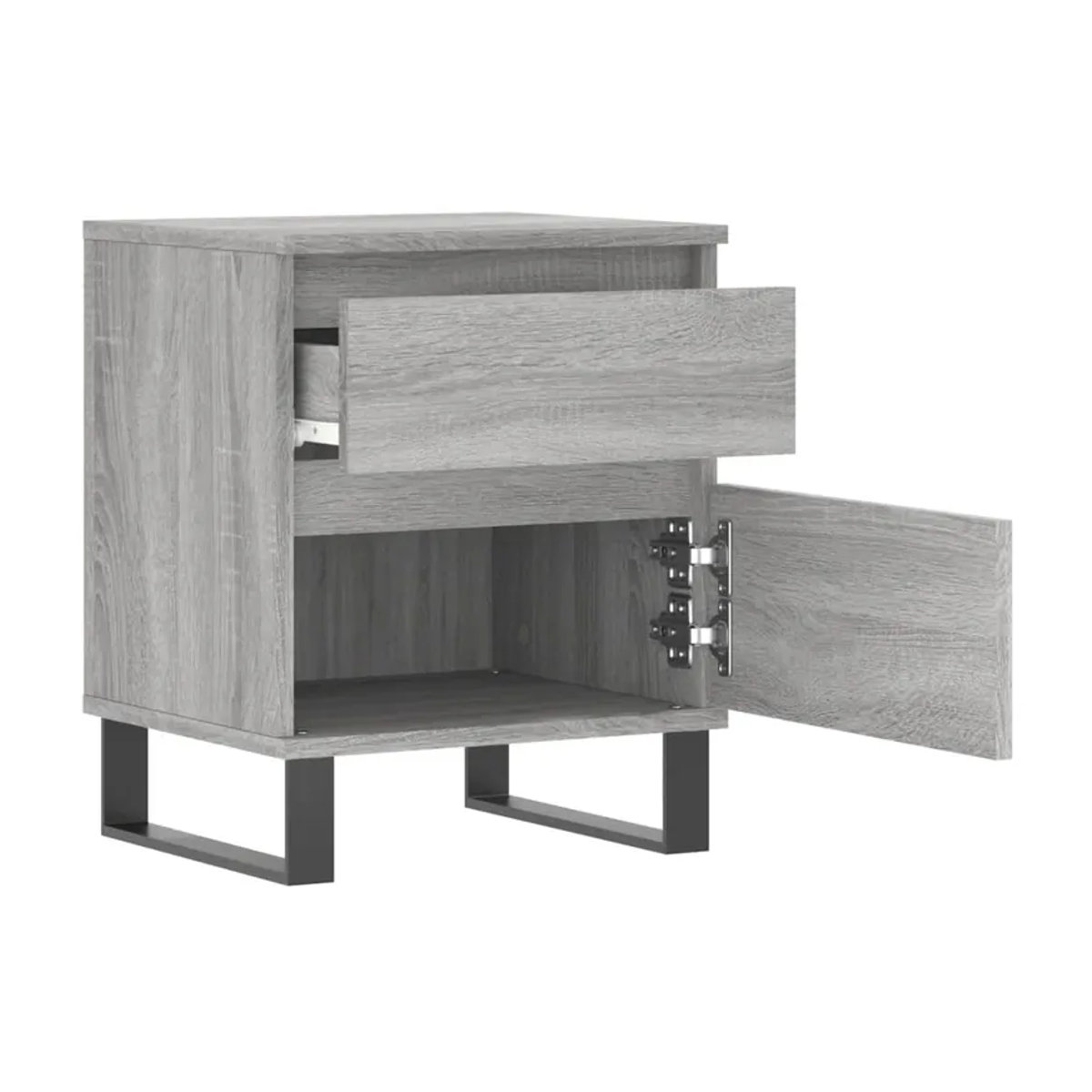 Vidaxl Nachttisch in Sonoma-Eiche Grau, Modernes Design aus Holzwerkstoff und Metall, B/T/H: 40 x 35 x 50 cm - Bild 5