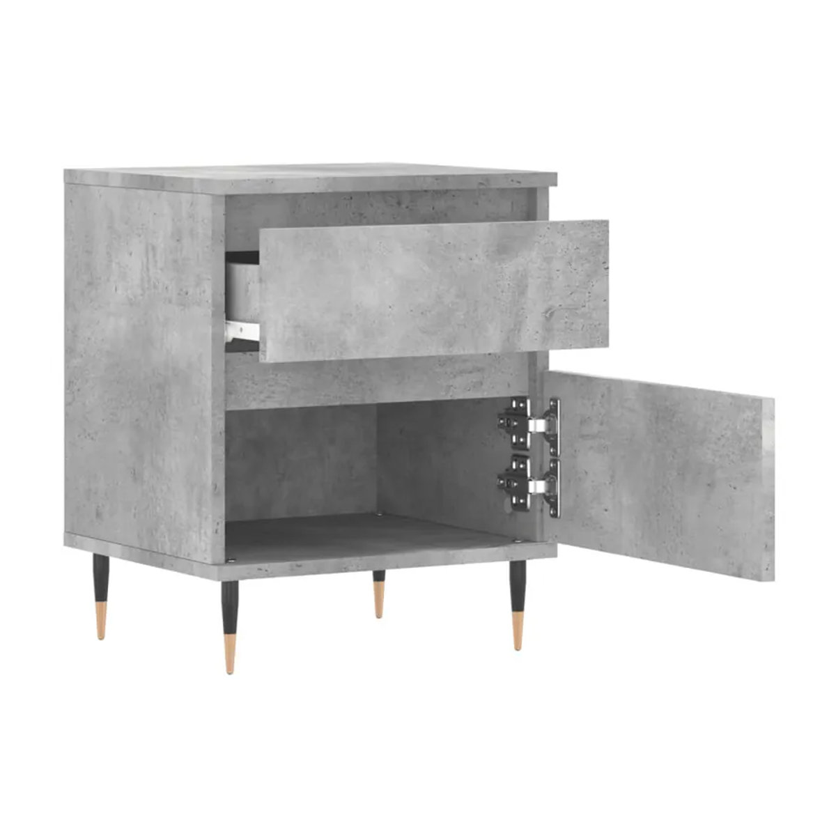 Vidaxl Nachttische 2er-Set in Grau, modernes Design aus Metall und Holzwerkstoff, B/T/H: 40 x 35 x 50 cm - Bild 3