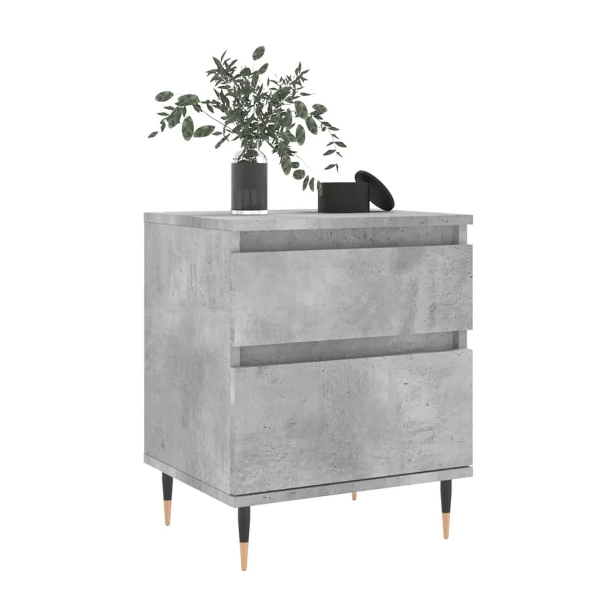 Vidaxl Nachttische 2er-Set in Grau, modernes Design aus Metall und Holzwerkstoff, B/T/H: 40 x 35 x 50 cm - Bild 4