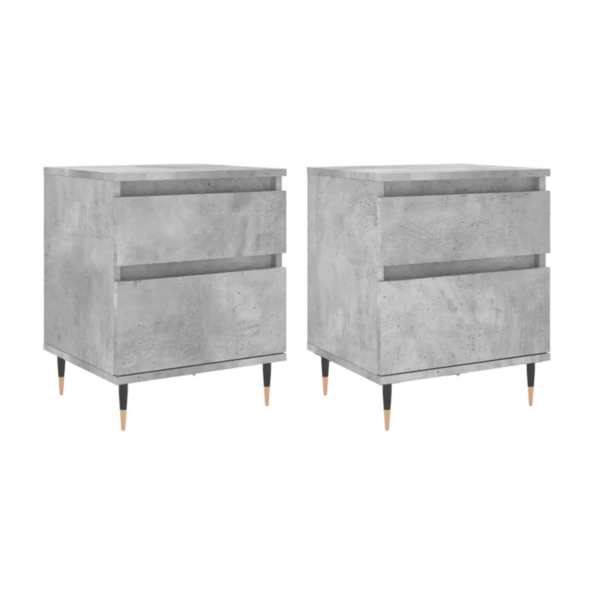 Vidaxl Nachttische 2er-Set in Grau, modernes Design aus Metall und Holzwerkstoff, B/T/H: 40 x 35 x 50 cm - Bild 6