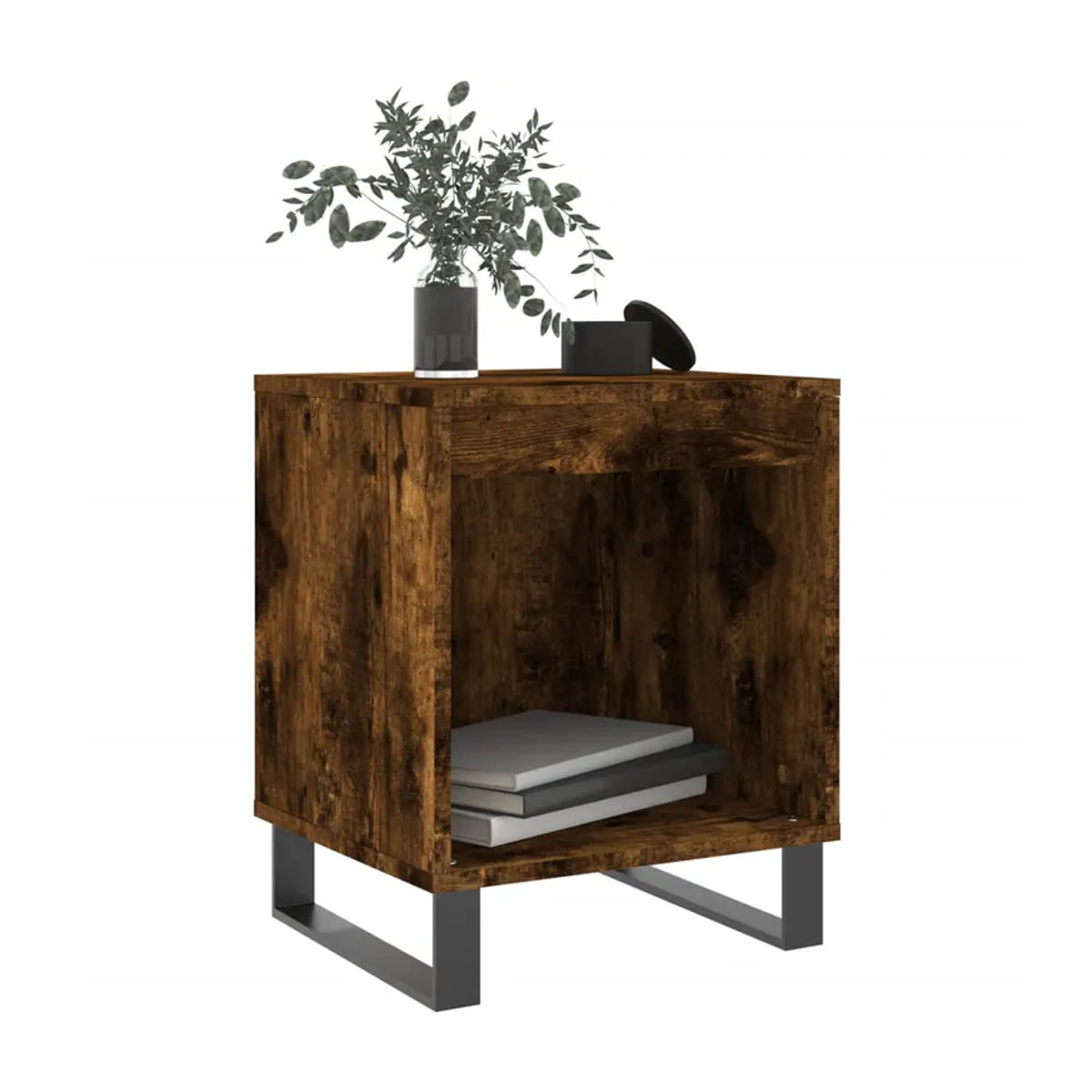 Vidaxl Nachttische 2er Set in Räuchereiche Braun im Industrial Design aus Holzwerkstoff und Metall B/T/H: 40 x 35 x 50 cm - Bild 1