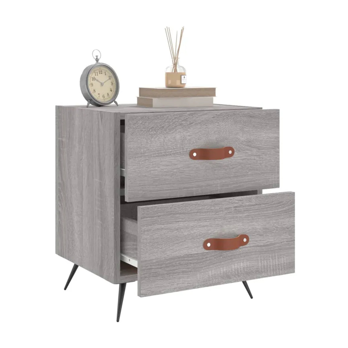 Vidaxl Nachttische 2er-Set Modern in Grau, B/T/H: 40 x 35 x 47,5 cm - Bild 1