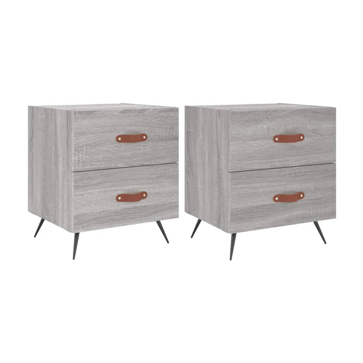 Vidaxl Nachttische 2er-Set Modern in Grau, B/T/H: 40 x 35 x 47,5 cm - Bild 3