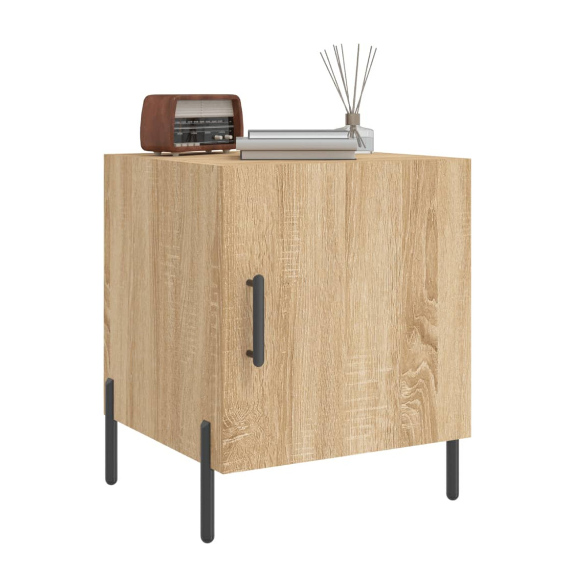 Vidaxl Nachttische 2er Set Modern Sonoma-Eiche aus Holzwerkstoff und Metall B/T/H: 40 x 40 x 50 cm - Bild 5