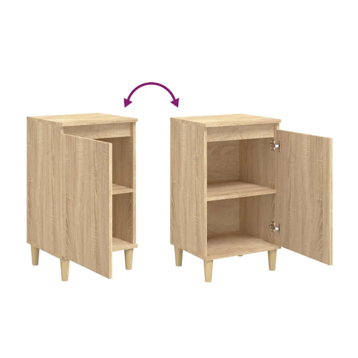 Vidaxl Nachttische im 2er-Set aus Holz in Sonoma-Eiche, B/T/H: 40 x 35 x 70 cm - Bild 3