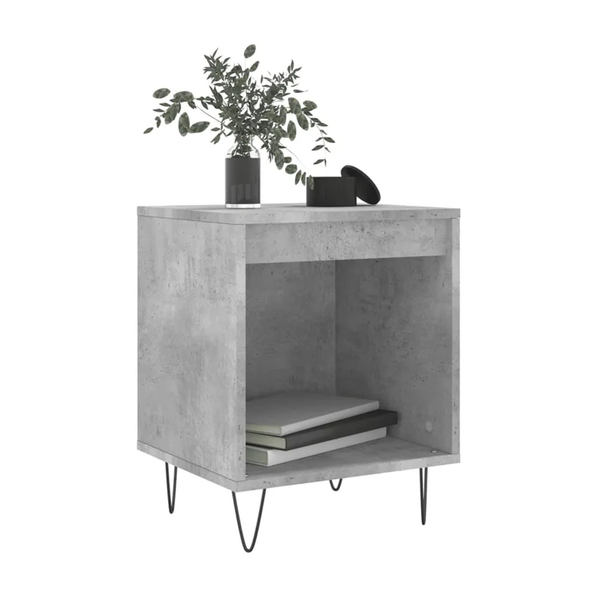 Vidaxl Nachttische im 2er-Set in Grau im Industrial-Design aus Beton und Metall, B/T/H: 40 x 35 x 50 cm - Bild 1