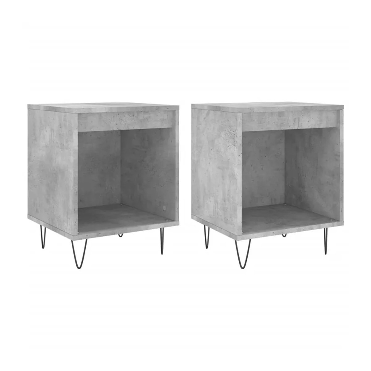 Vidaxl Nachttische im 2er-Set in Grau im Industrial-Design aus Beton und Metall, B/T/H: 40 x 35 x 50 cm - Bild 3