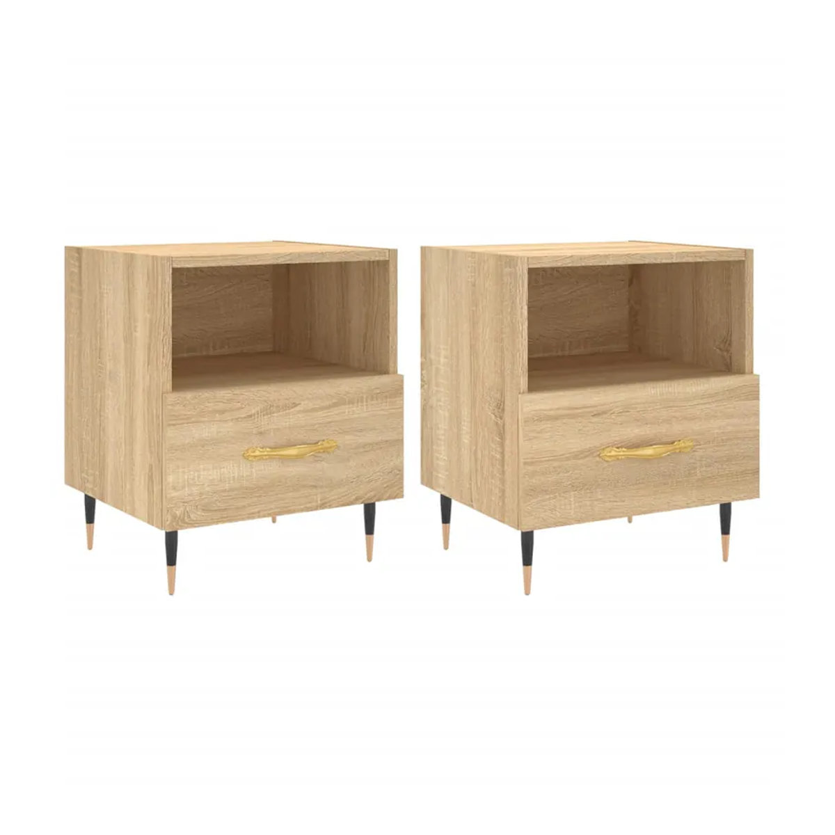 Vidaxl Nachttische im 2er-Set in Sonoma-Eiche, modern und skandinavisch, B/T/H: 40 x 35 x 47,5 cm - Bild 1