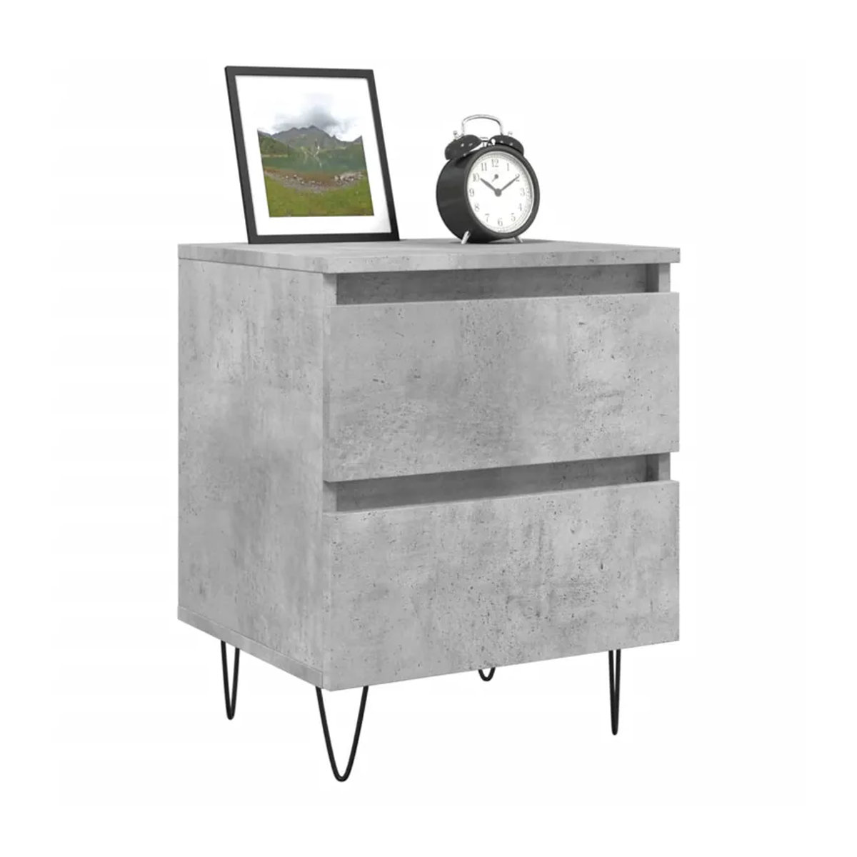 Vidaxl Nachttische im Industrial Design, 2 Stück, Grau, B/T/H: 40 x 35 x 50 cm - Bild 2