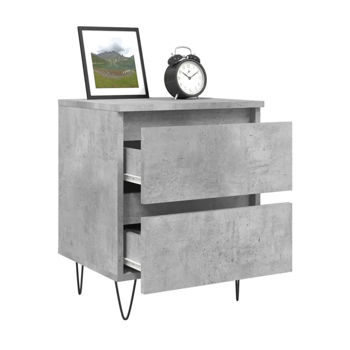 Vidaxl Nachttische im Industrial Design, 2 Stück, Grau, B/T/H: 40 x 35 x 50 cm - Bild 3