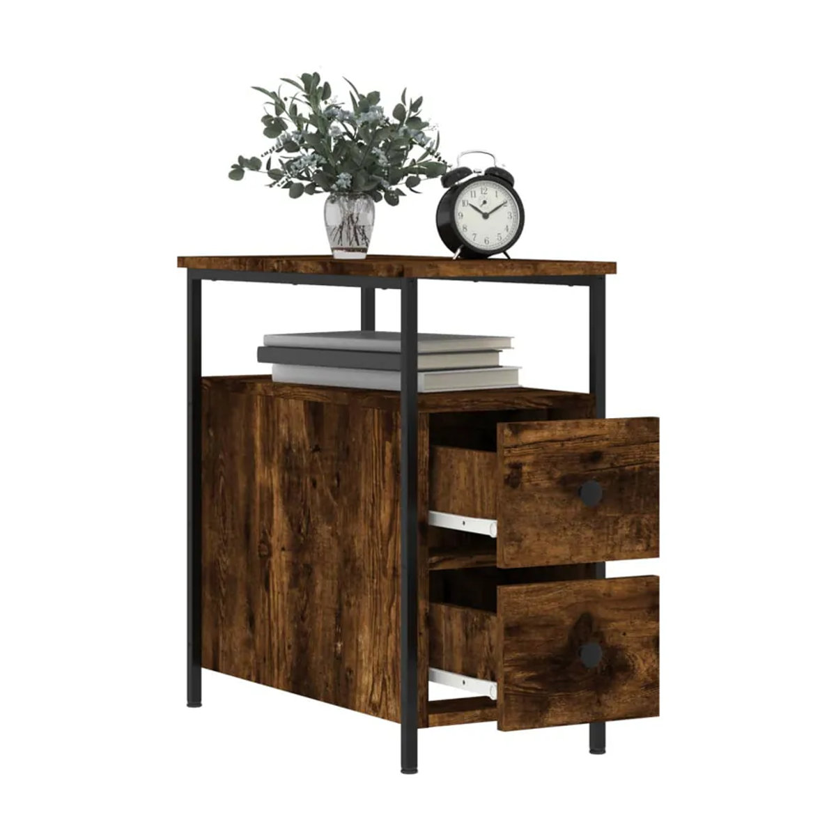 Vidaxl Nachttische im Industrial Design, 2er Set, Braun, B/T/H: 30 x 60 x 60 cm - Bild 5