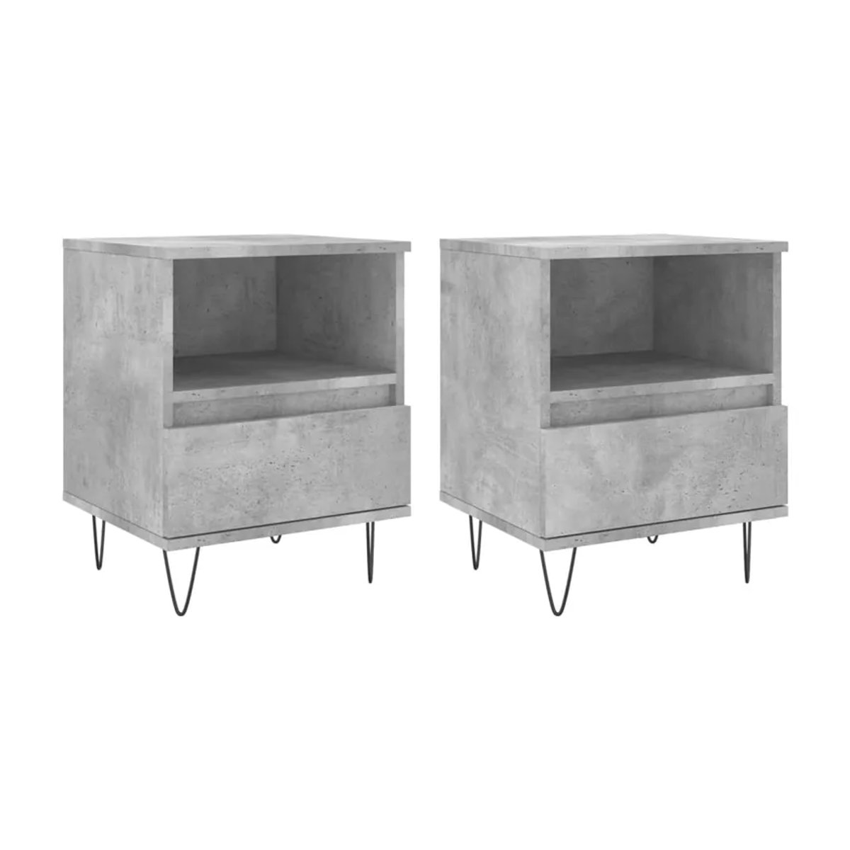 Vidaxl Nachttische im Industrial Design, 2er-Set, Grau, B/T/H: 40 x 35 x 50 cm - Bild 4