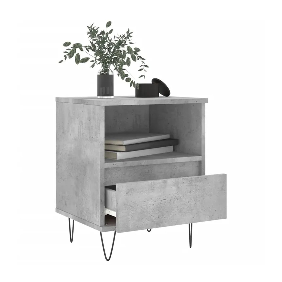 Vidaxl Nachttische im Industrial Design, 2er-Set, Grau, B/T/H: 40 x 35 x 50 cm - Bild 6