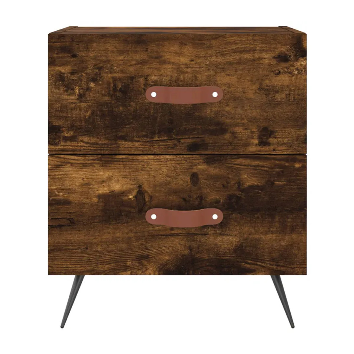 Vidaxl Nachttische im Set aus 2 Stück, Modern Industrial Design, Räuchereiche Braun, B/T/H: 40 x 35 x 47,5 cm - Bild 2