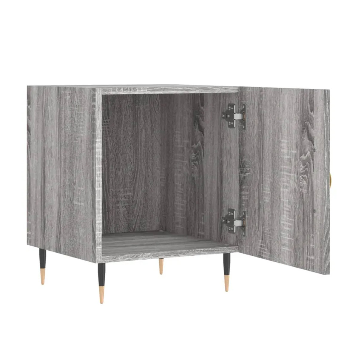 Vidaxl Nachttische Set 2 Stück in Sonoma-Eiche Grau im Modernen und Retro Design aus Holzwerkstoff und Metall B/T/H: 40 x 40 x 50 cm - Bild 4