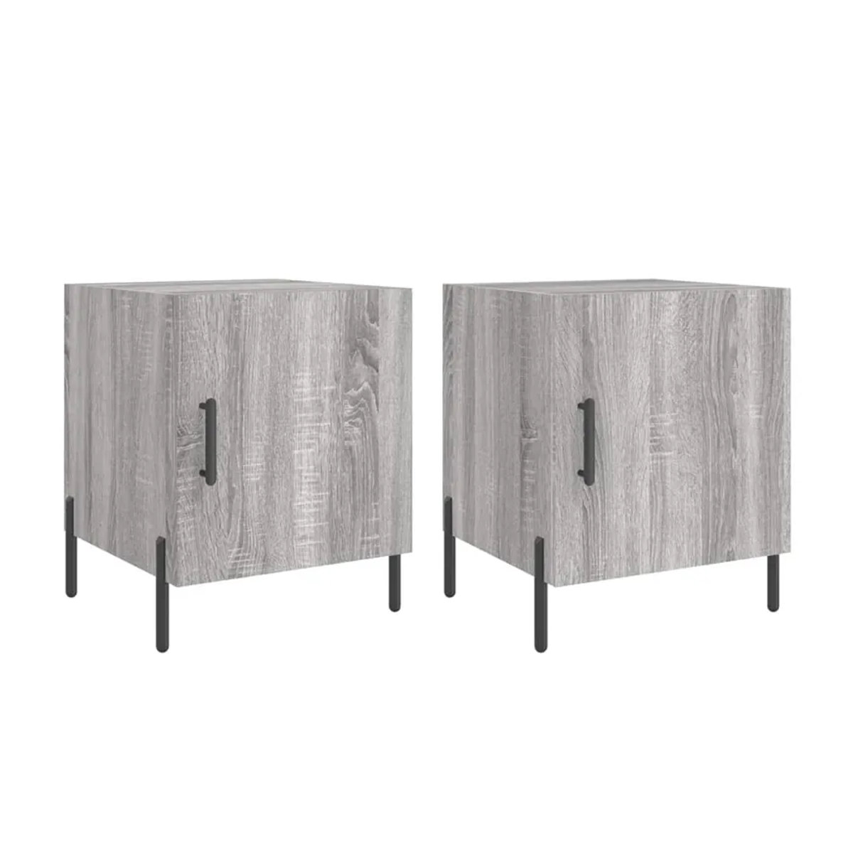 Vidaxl Nachttische Set 2 Stück Modern in Grau, B/T/H: 40 x 40 x 50 cm - Bild 4