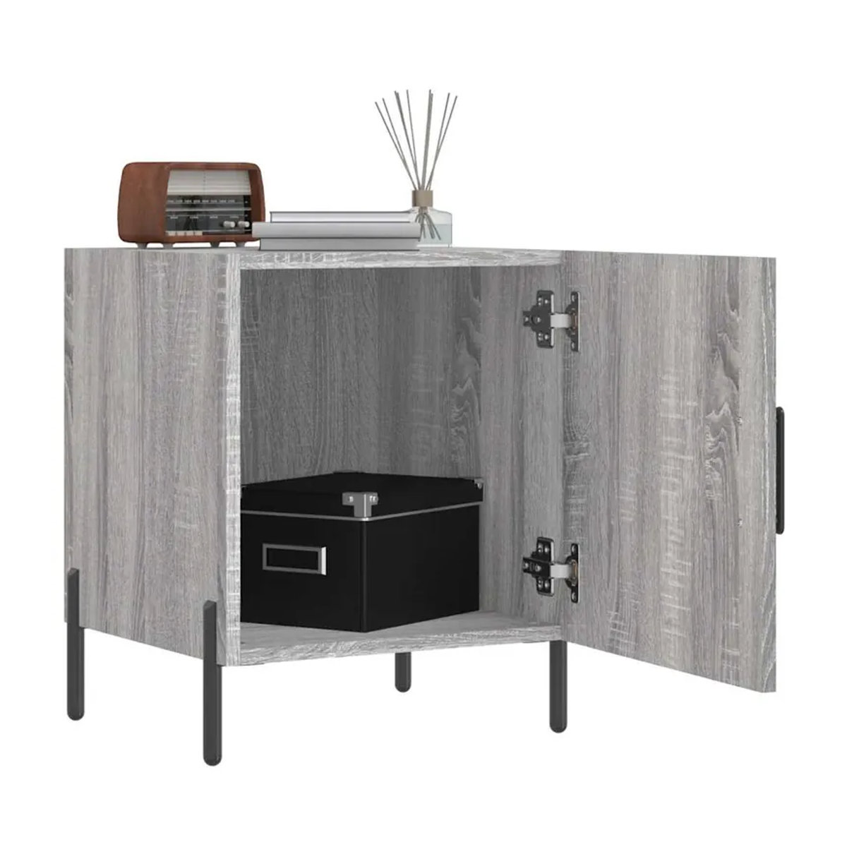 Vidaxl Nachttische Set 2 Stück Modern in Grau, B/T/H: 40 x 40 x 50 cm - Bild 7