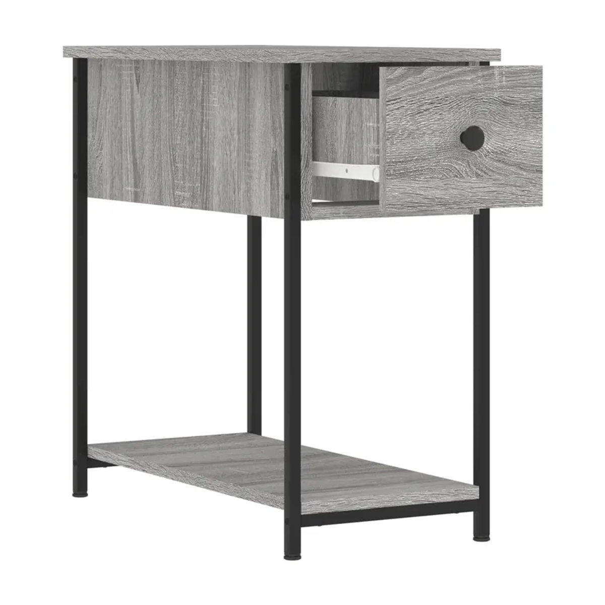 Vidaxl Nachttische Set aus 2 Stück in Grau, Modernes Design, B/T/H: 30 x 60 x 60 cm - Bild 3