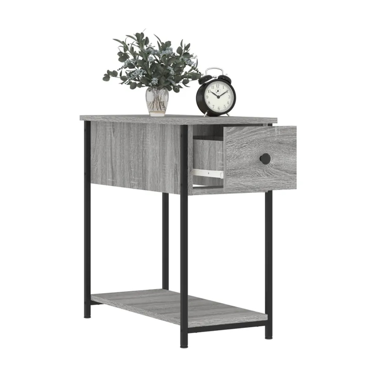 Vidaxl Nachttische Set aus 2 Stück in Grau, Modernes Design, B/T/H: 30 x 60 x 60 cm - Bild 4
