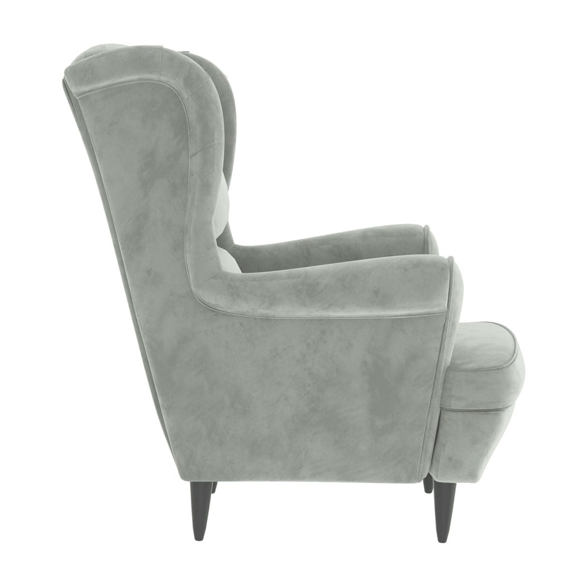 Vidaxl Ohrensessel mit Fußhocker aus Samt in Grau mit Holzgestell im klassischen Design - Bild 3