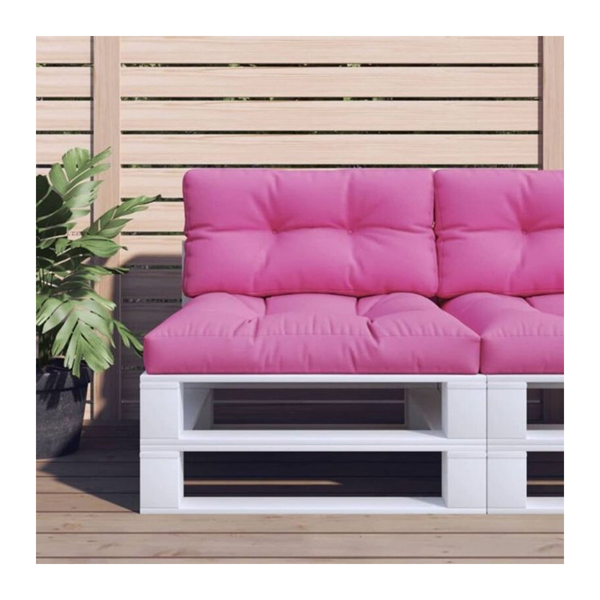 Vidaxl Palettenkissen 2er Set aus Polyester in Rosa Uni - Bild 1