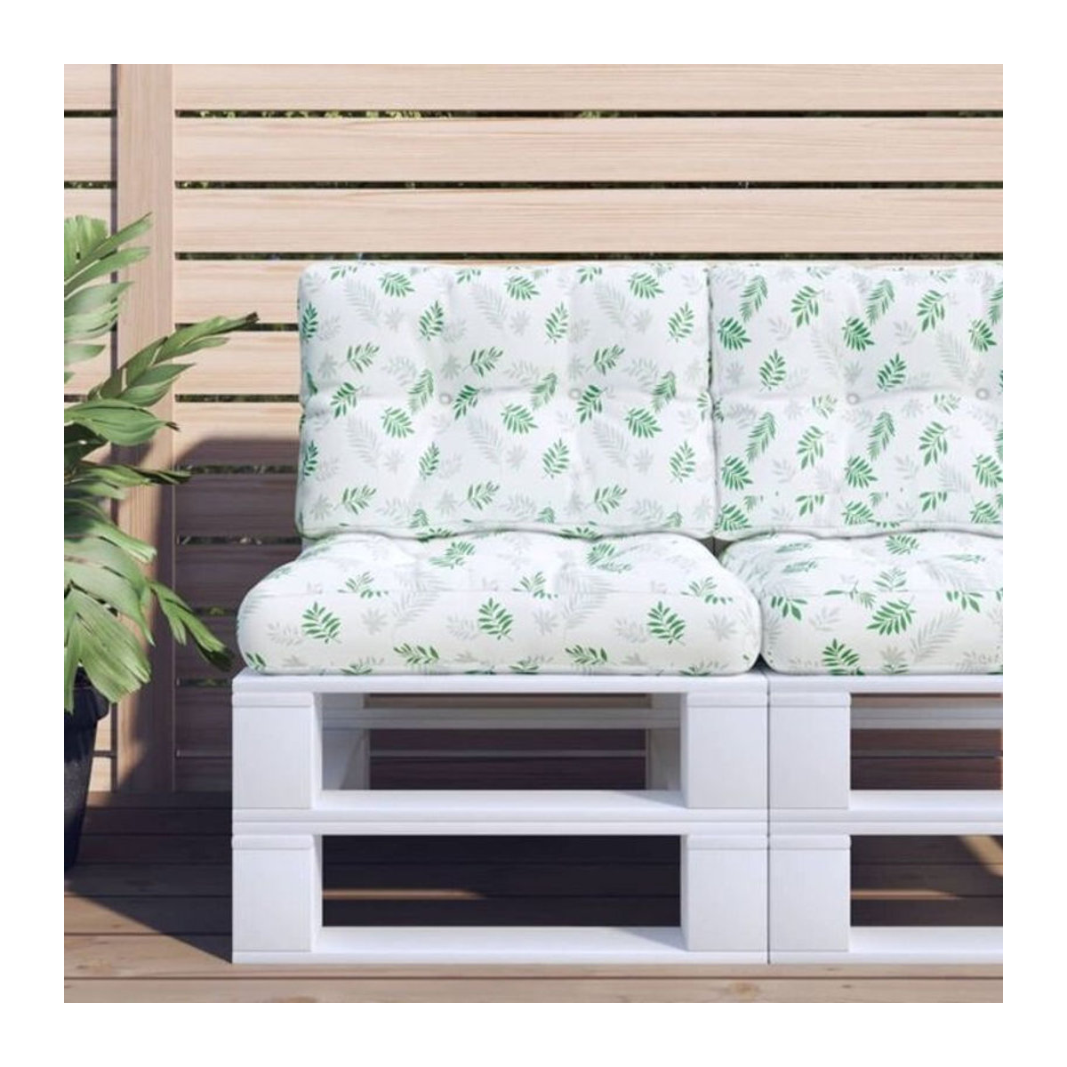 Vidaxl Palettenkissen 2er Set mit Blumenmuster aus Polyester in Bunt - Bild 1