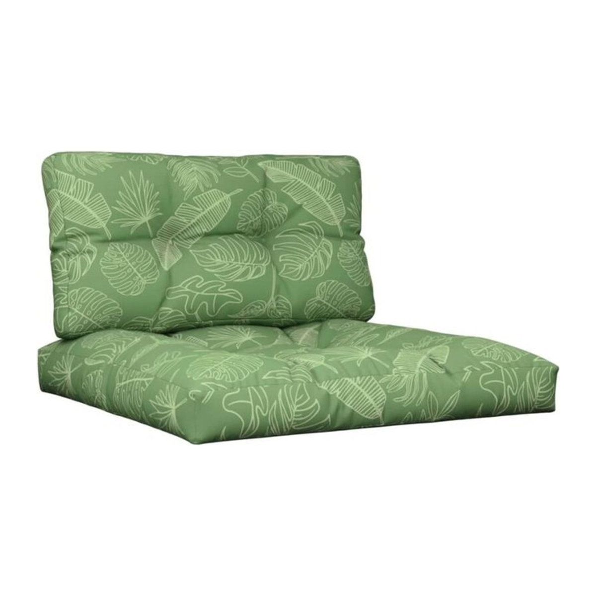 Vidaxl Palettenkissen 2er Set mit Blumenmuster in Bunt und Grün aus Polyester Stoff, Quadratisch, 70 x 70 cm - Bild 1