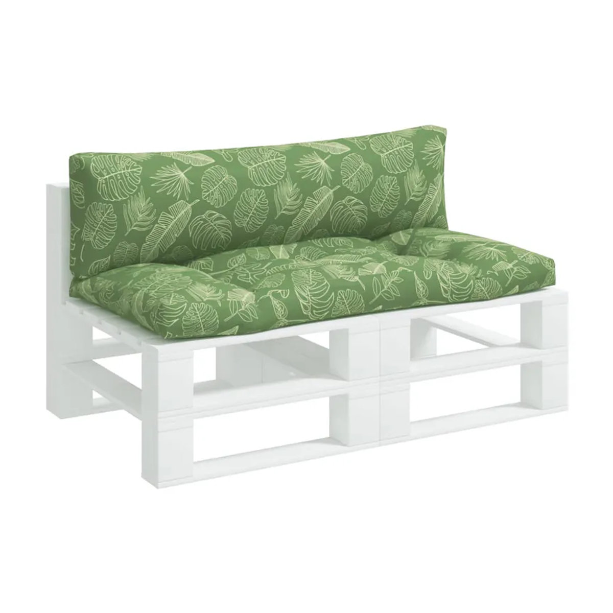 Vidaxl Palettenkissen Set aus 2 Stück mit Blumenmuster in Grün aus Oxford-Gewebe - Bild 5